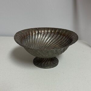 Vintage metal swirled design bowl Source Unknown